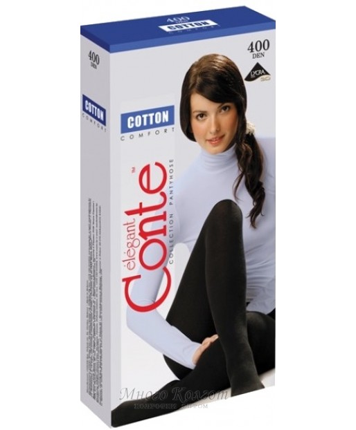 Колготки с хлопком Conte Cotton 400 den